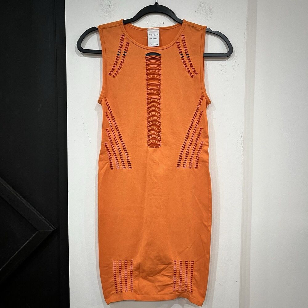 NWOT Urban Outfitters Iets Frans Orange Bodycon Cutout Dress Size Medium